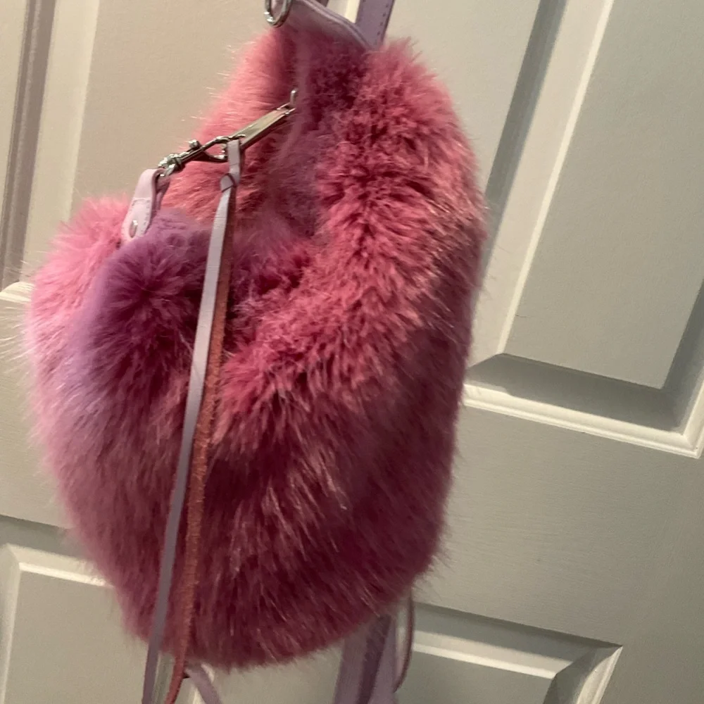 Rebecca Minkoff Pink Faux Fur Backpack